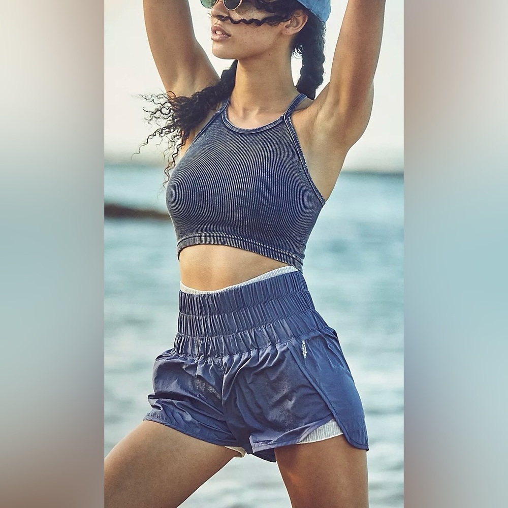 Free People Movement “The Way Home” Purple High-Waisted Shorts Size Medium - Picture 7 of 7